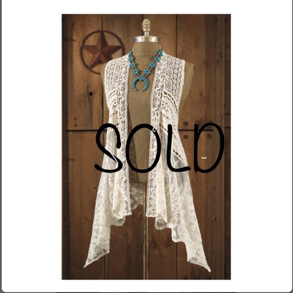 SOLD! Summer Asymmetric Lace Cover Up Vest